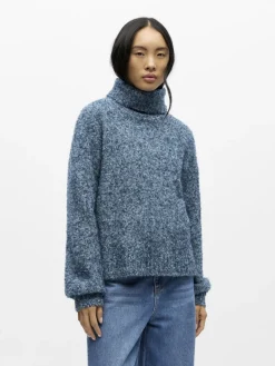 Object Pullover & Sweatshirts*OBJKIMIA L/S LO KNIT PULLOVER 141 legion blue