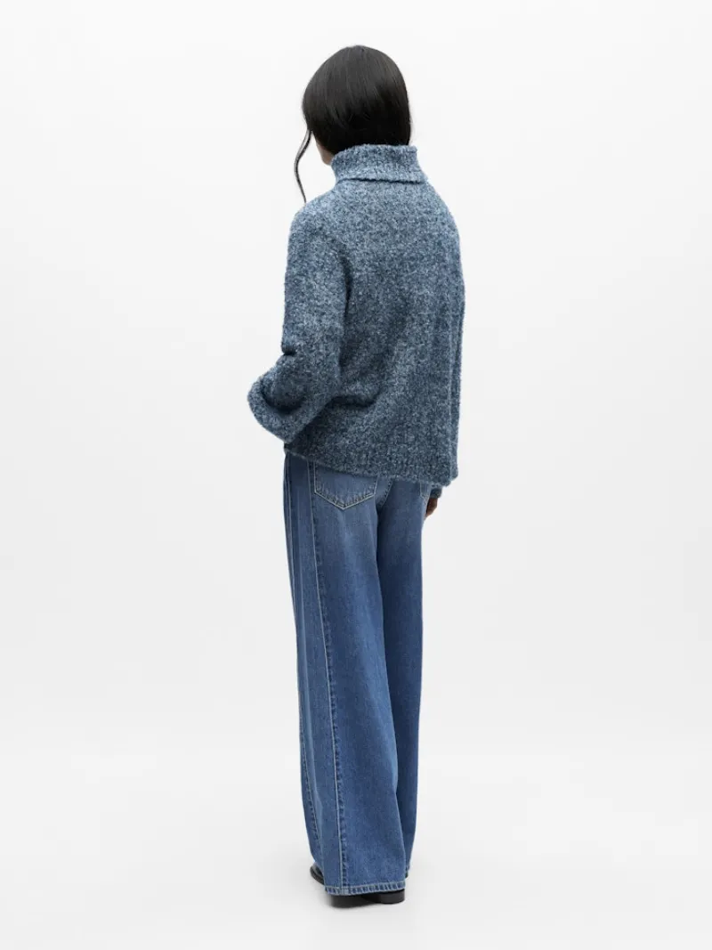 Object Pullover & Sweatshirts*OBJKIMIA L/S LO KNIT PULLOVER 141 legion blue