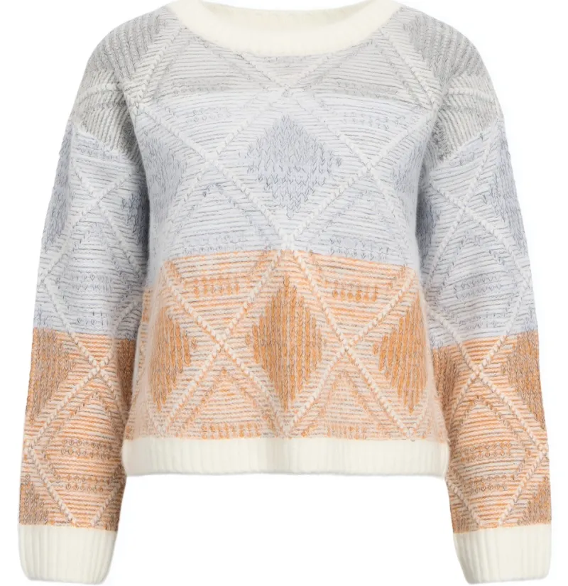 Object Pullover & Sweatshirts*OBJKISTA L/S OZ KNIT PULLOVER 142 Cloud Dancer