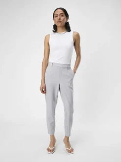 Object Hosen*OBJLISA SLIM PANT NOOS Light Grey Melange