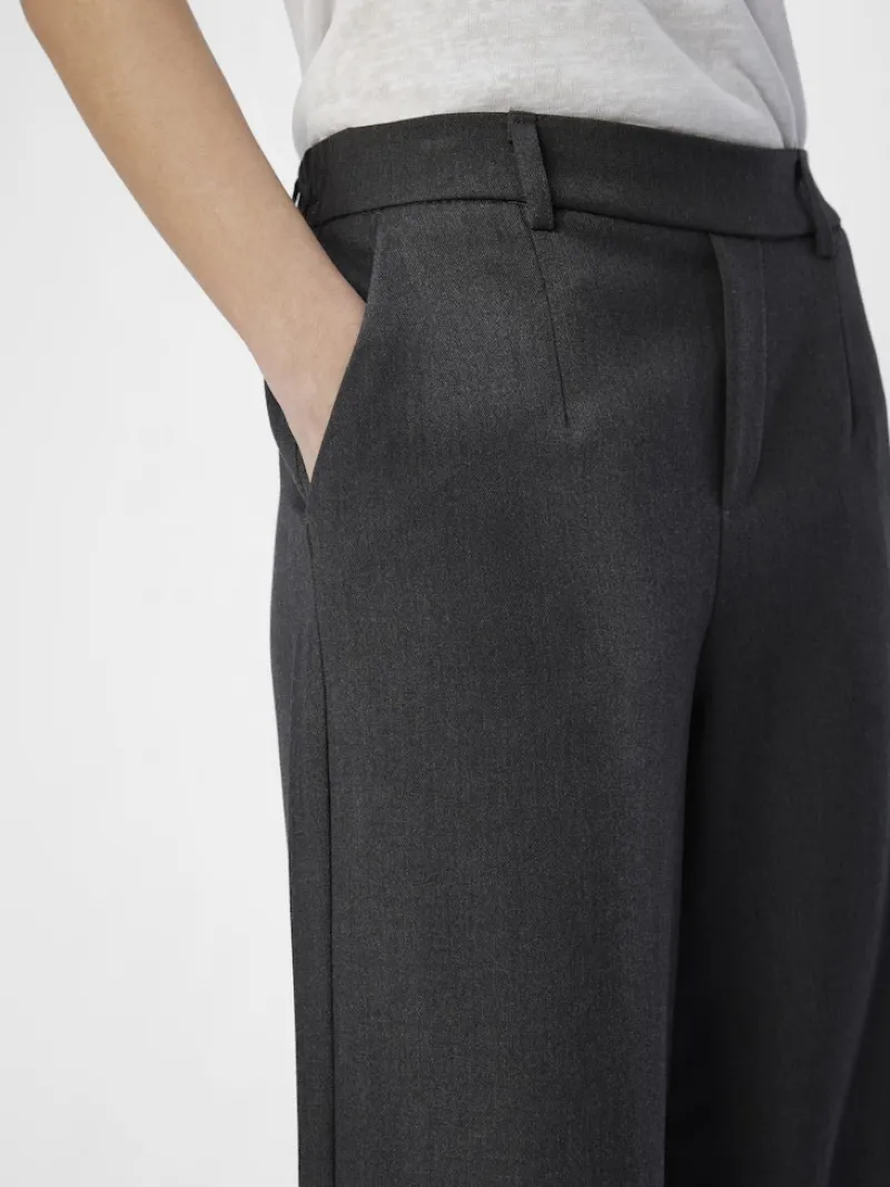 Object Hosen*OBJLISA WIDE PANT NOOS Medium Grey Melange