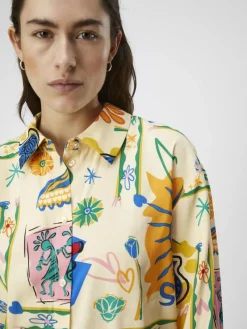 Object Blusen*OBJMARTHA L/S SHIRT 132 sandshell