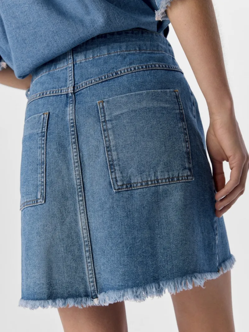 Object Röcke*OBJMELIA MW SHORT SKIRT 138 Light Blue Denim