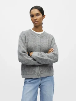 Object Pullover & Sweatshirts*OBJMERLE LS LO KNIT BOMBER NOOS Medium Grey Melange