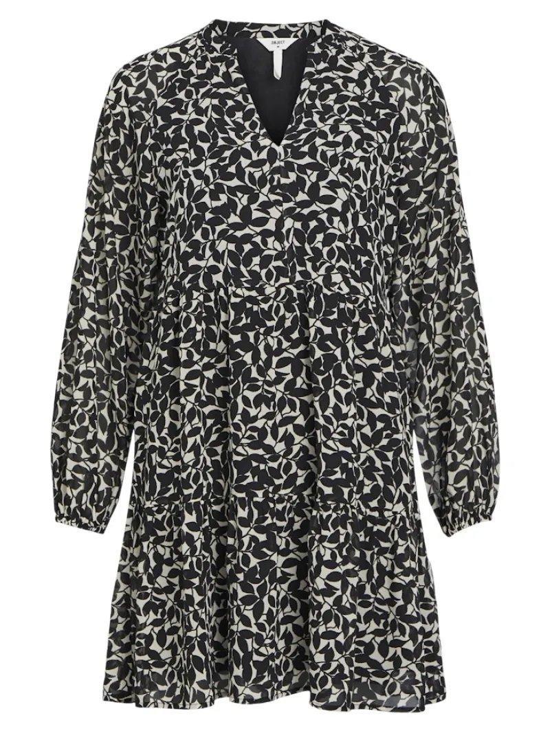 Object Kleider*OBJMILA GIA L/S DRESS NOOS sandshell