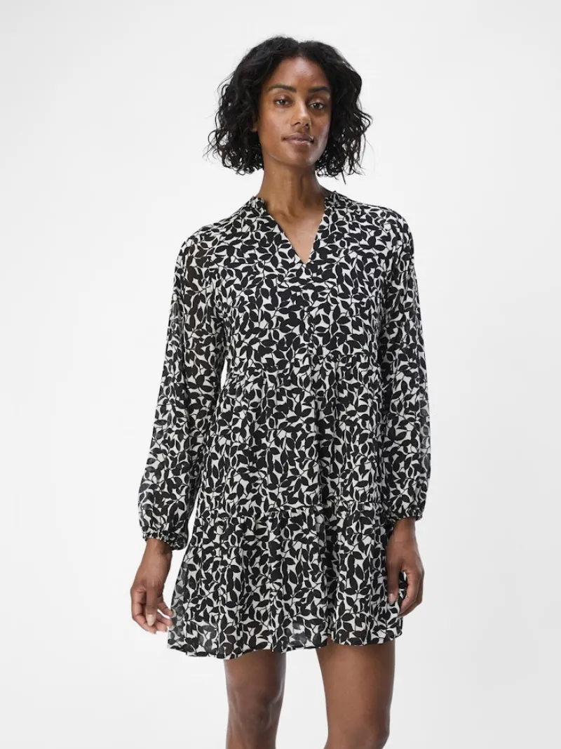 Object Kleider*OBJMILA GIA L/S DRESS NOOS sandshell