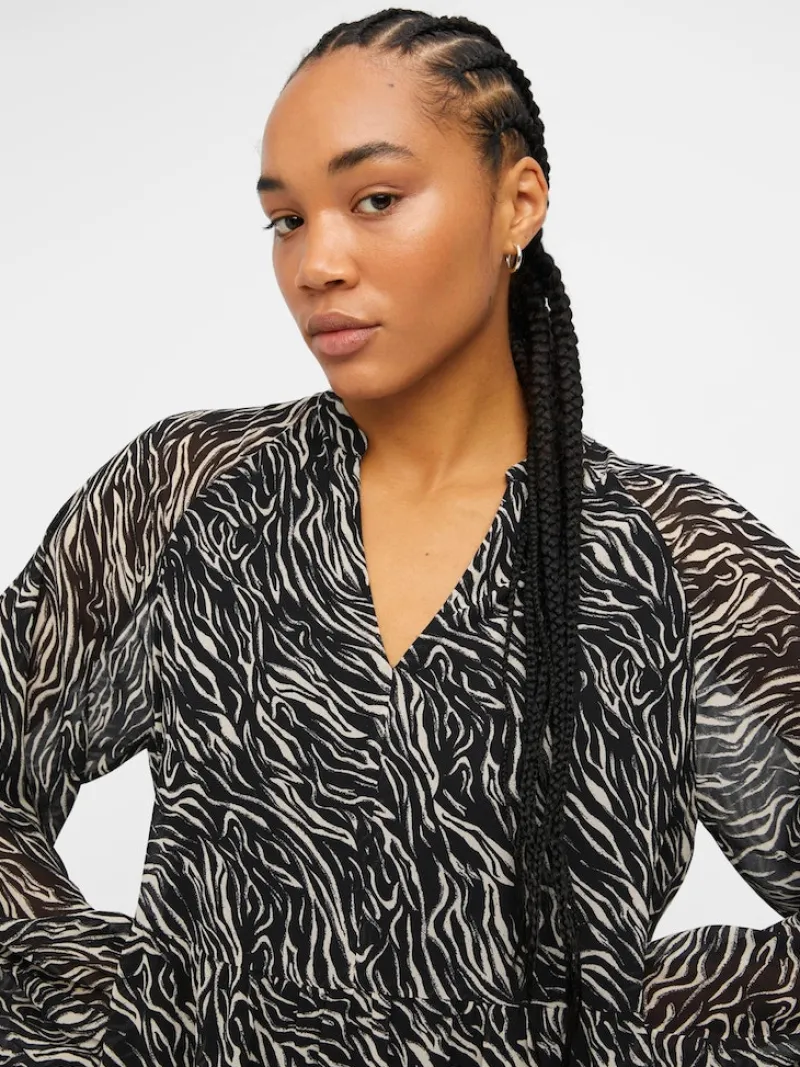 Object Kleider*OBJMILA GIA L/S DRESS NOOS schwarz2