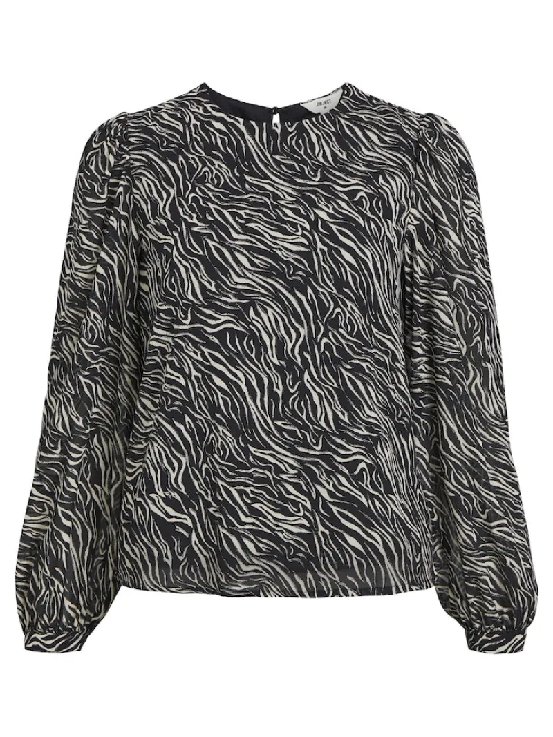 Object Blusen*OBJMILA L/S TOP NOOS black2