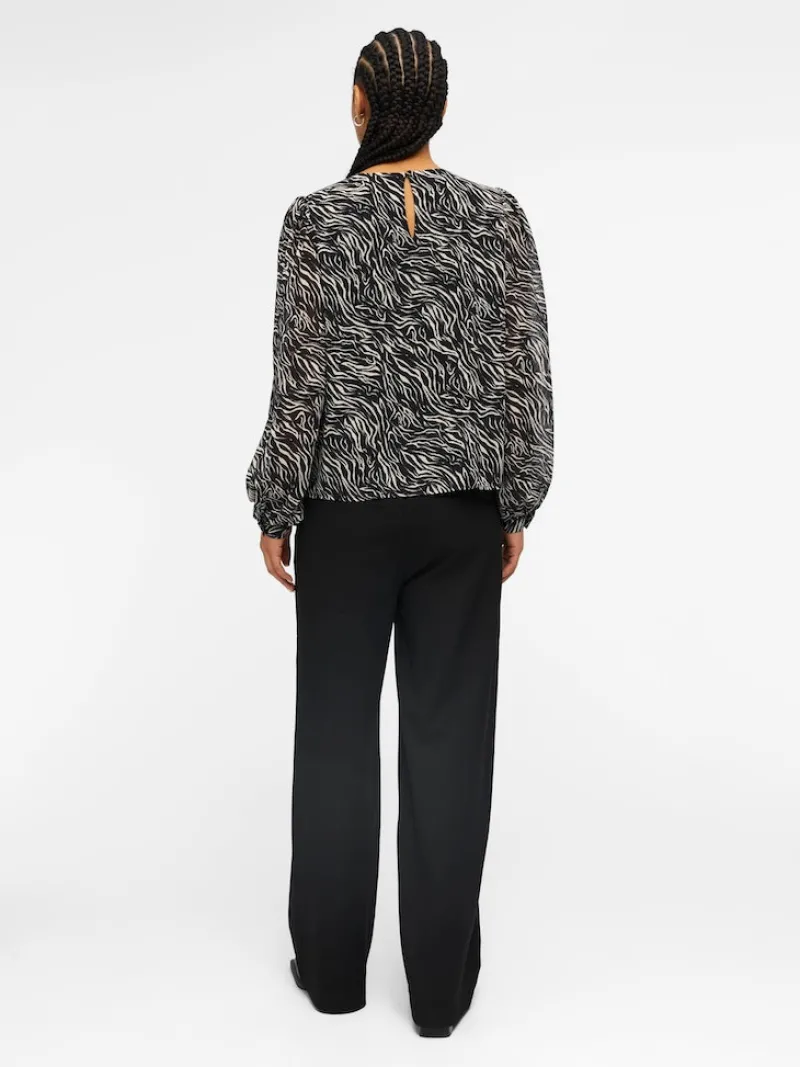 Object Blusen*OBJMILA L/S TOP NOOS black2