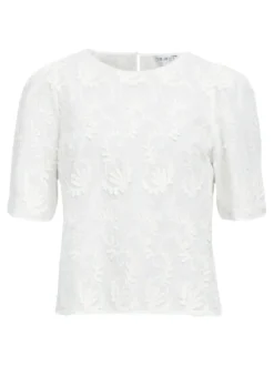 Object Blusen*OBJMYA 2/4 RE TOP NOOS Cloud Dancer