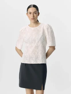 Object Blusen*OBJMYA 2/4 RE TOP NOOS Cloud Dancer