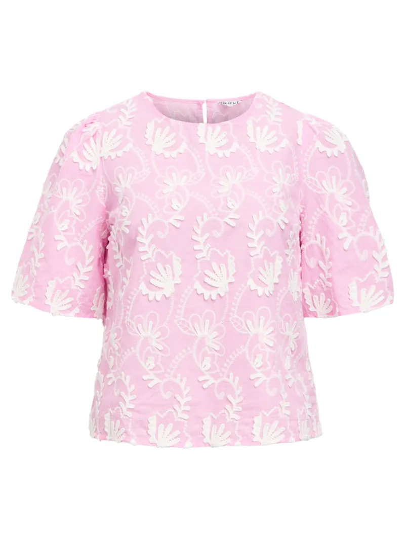 Object Blusen*OBJMYA 2/4 RE TOP NOOS pink frosting
