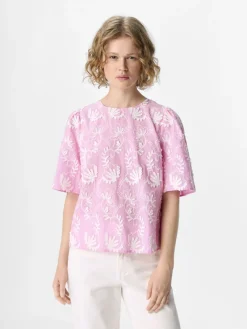 Object Blusen*OBJMYA 2/4 RE TOP NOOS pink frosting