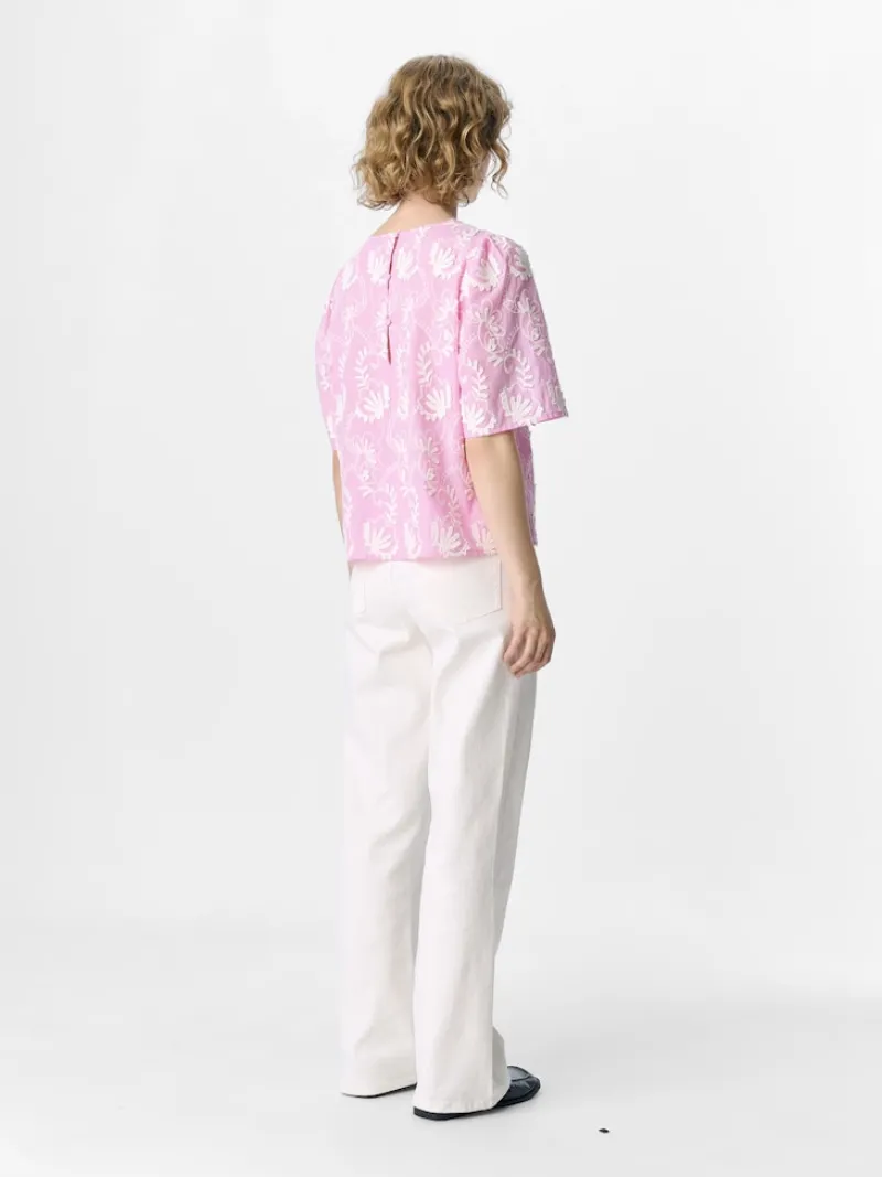 Object Blusen*OBJMYA 2/4 RE TOP NOOS pink frosting
