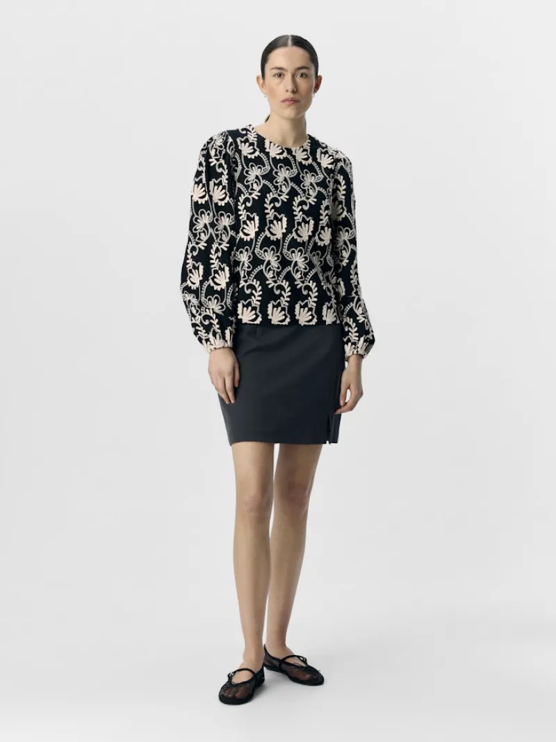 Object Shirts*OBJMYA RE L/S TOP NOOS Black