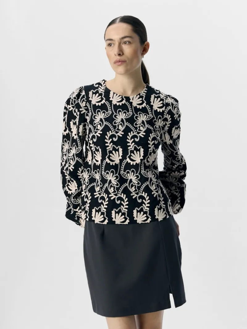 Object Shirts*OBJMYA RE L/S TOP NOOS Black