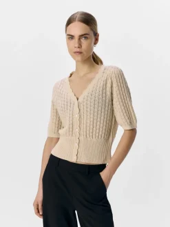 Object Pullover & Sweatshirts*OBJNOEMI KNIT 2/4 RE CARDIGAN 138 sandshell