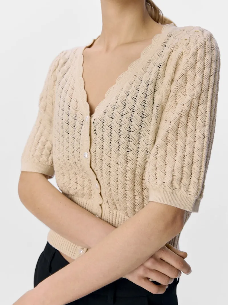 Object Pullover & Sweatshirts*OBJNOEMI KNIT 2/4 RE CARDIGAN 138 sandshell