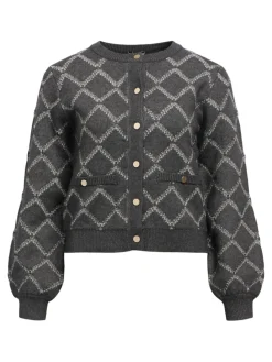 Object Pullover & Sweatshirts*OBJPILUNA L/S RE KNIT CARDIGAN 142 Dark Grey Melange