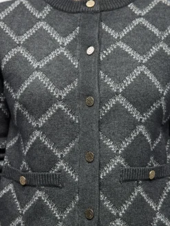 Object Pullover & Sweatshirts*OBJPILUNA L/S RE KNIT CARDIGAN 142 Dark Grey Melange