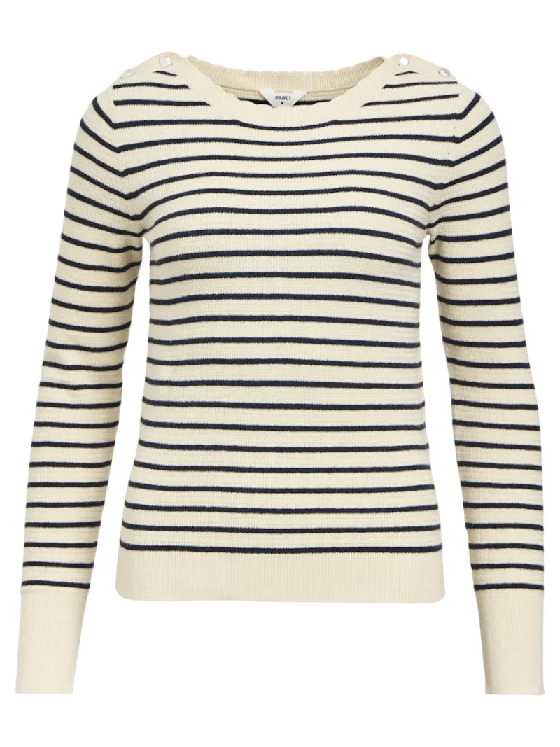 Object Pullover & Sweatshirts*OBJPOLINA RE L/S KNIT PULLOVER 137 sandshell