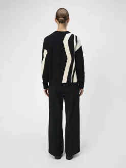 Object Pullover & Sweatshirts*OBJRAY LO L/S KNIT PULLOVER AOP NOOS black4