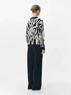 Object Pullover & Sweatshirts*OBJRAY LO L/S KNIT PULLOVER AOP NOOS black3