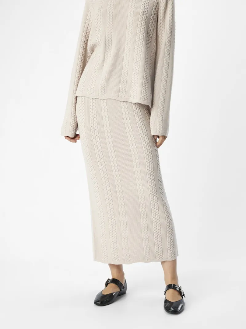 Object Röcke*OBJREYNARD HW CABLE KNIT SKIRT DIV silver gray