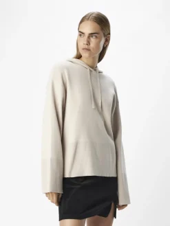 Object Pullover & Sweatshirts*OBJREYNARD L/S LO KNIT HOODIE DIV silver gray