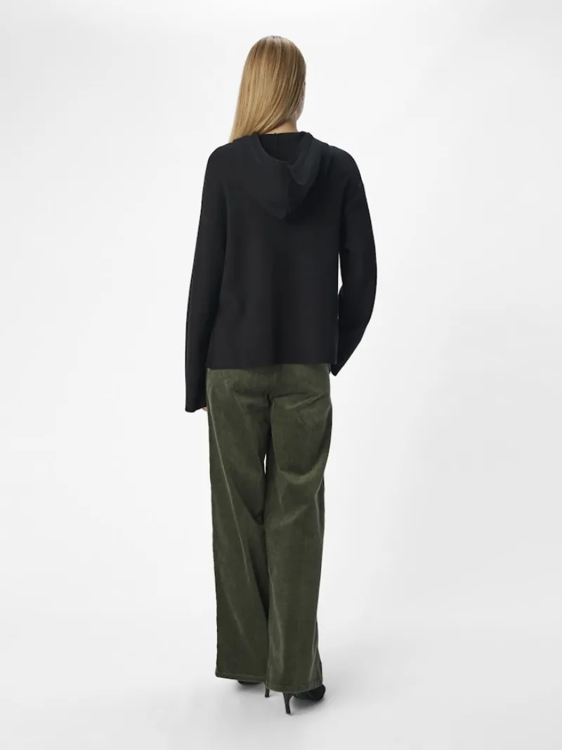 Object Pullover & Sweatshirts*OBJREYNARD L/S LO KNIT HOODIE DIV Black