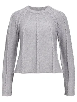 Object Pullover & Sweatshirts*OBJSADIE L/S RE PULLOVER E AW FAIR 24 Light Grey Melange