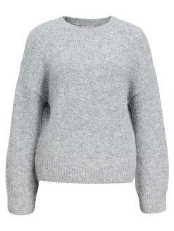 Object Pullover & Sweatshirts*OBJSAGGIA LS LO PULLOVER NOOS Medium Grey Melange