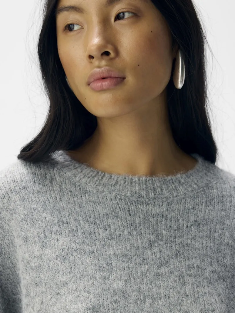 Object Pullover & Sweatshirts*OBJSAGGIA LS LO PULLOVER NOOS Medium Grey Melange