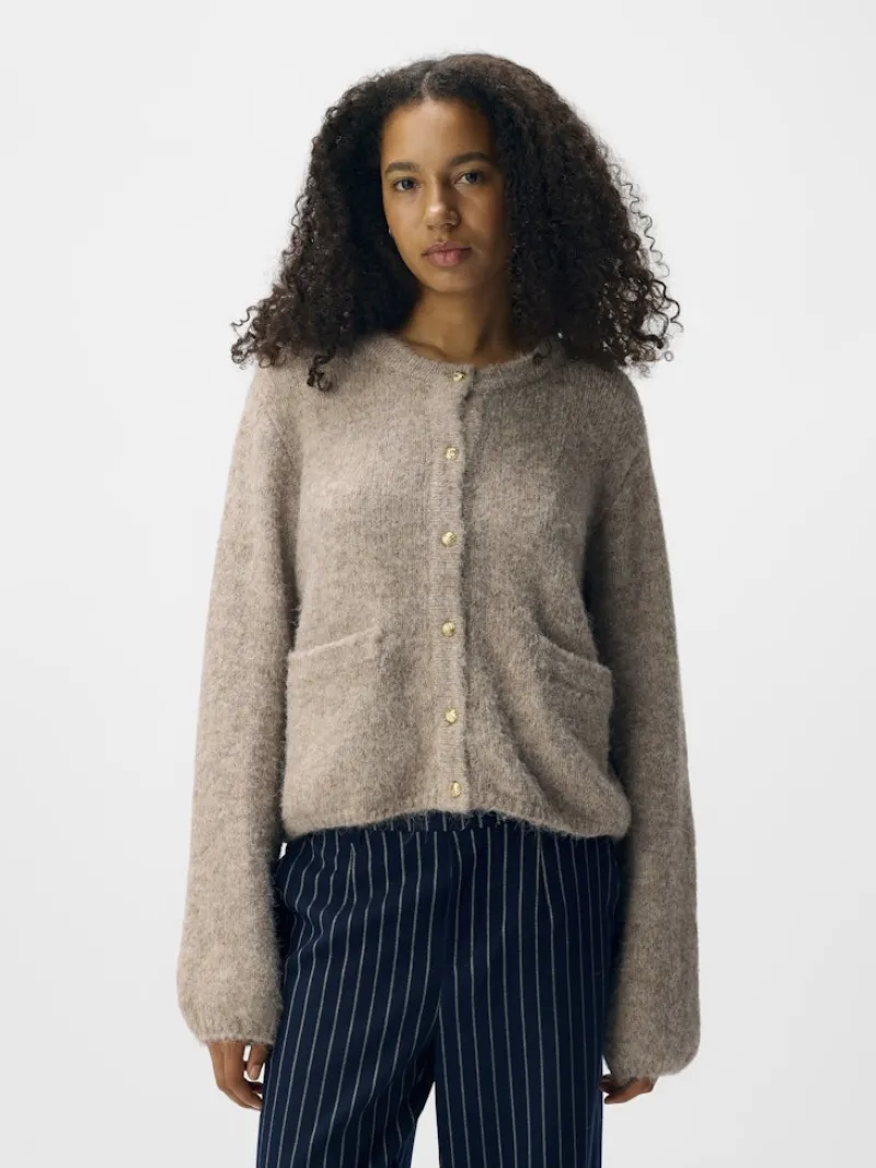 Object Pullover & Sweatshirts*OBJSAGGIA RE L/S KNIT CARDIGAN NOOS humus