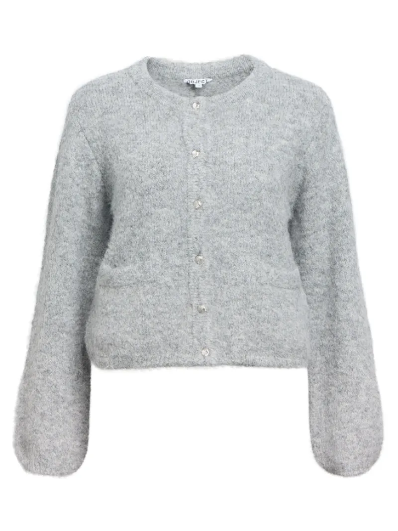Object Pullover & Sweatshirts*OBJSAGGIA RE L/S KNIT CARDIGAN NOOS Medium Grey Melange