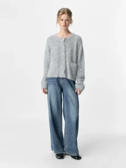 Object Pullover & Sweatshirts*OBJSAGGIA RE L/S KNIT CARDIGAN NOOS Medium Grey Melange