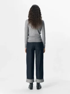 Object Jeans*OBJSAVA CRYSTAL MW WIDE ANKLE JEANS 136 Dark Blue Denim