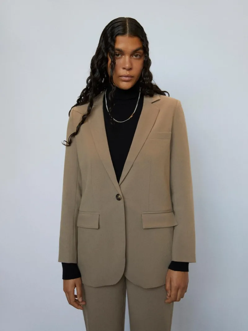 Object Jacken*OBJSIGRID L/S BLAZER NOOS Fossil