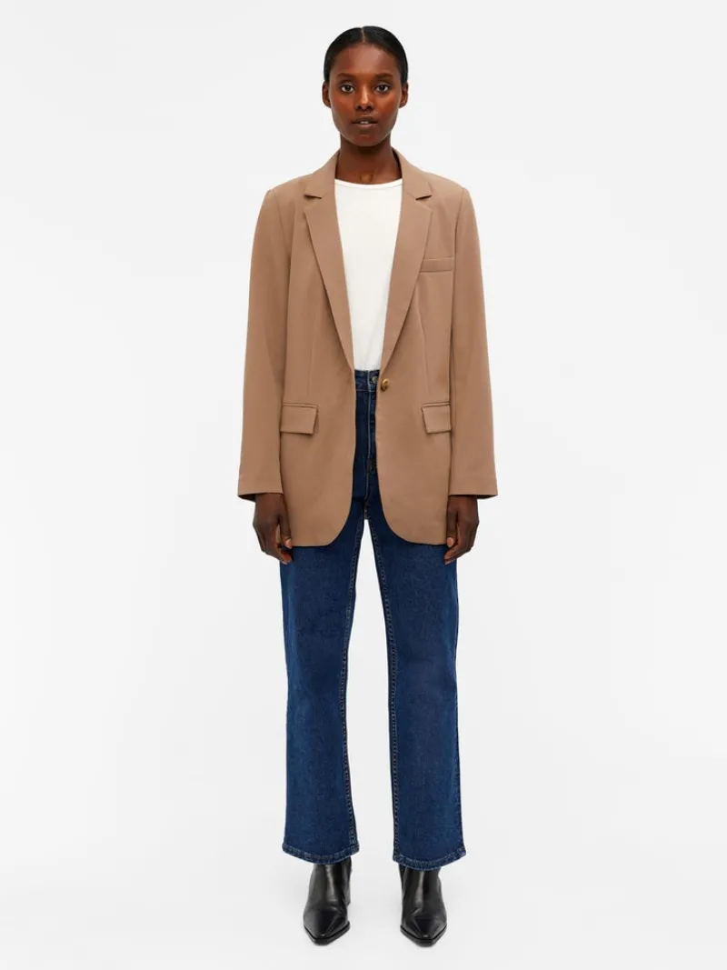 Object Jacken*OBJSIGRID L/S BLAZER NOOS Fossil