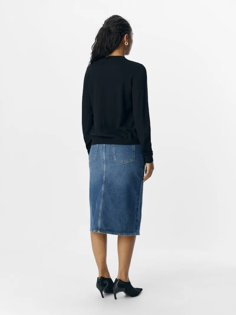 Object Pullover & Sweatshirts*OBJTHESS L/S SHORT CARDIGAN NOOS Black