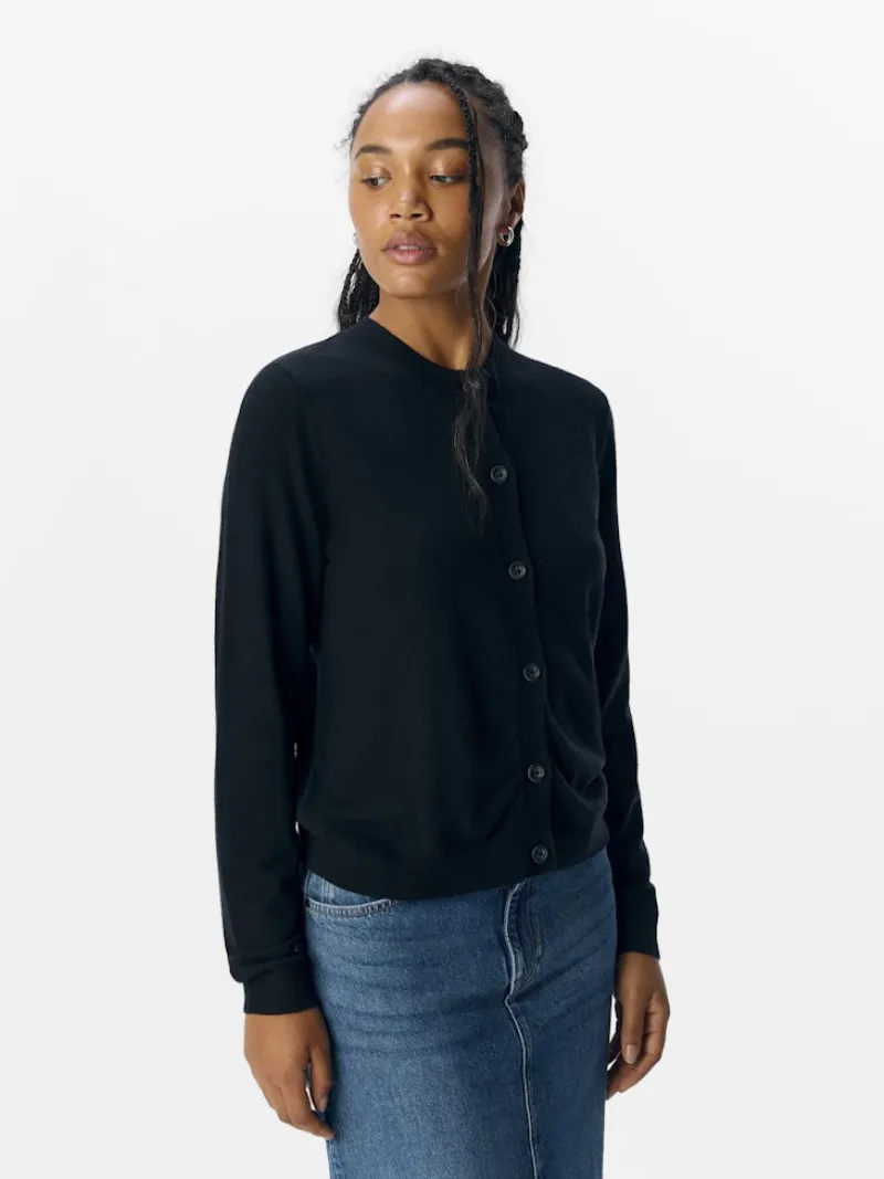 Object Pullover & Sweatshirts*OBJTHESS L/S SHORT CARDIGAN NOOS Black