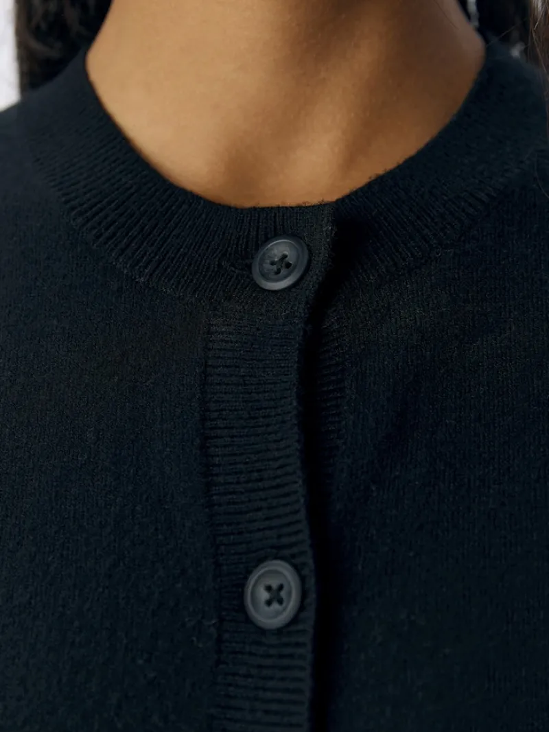 Object Pullover & Sweatshirts*OBJTHESS L/S SHORT CARDIGAN NOOS Black