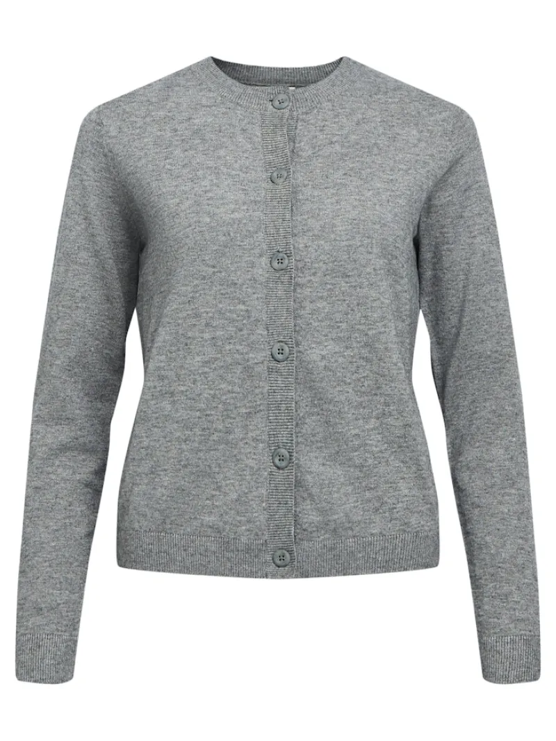 Object Pullover & Sweatshirts*OBJTHESS L/S SHORT CARDIGAN NOOS Medium Grey Melange