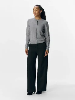 Object Pullover & Sweatshirts*OBJTHESS L/S SHORT CARDIGAN NOOS Medium Grey Melange