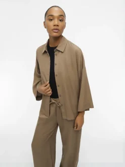 Object Blusen*OBJTILDA BOXY SHIRT NOOS Fossil