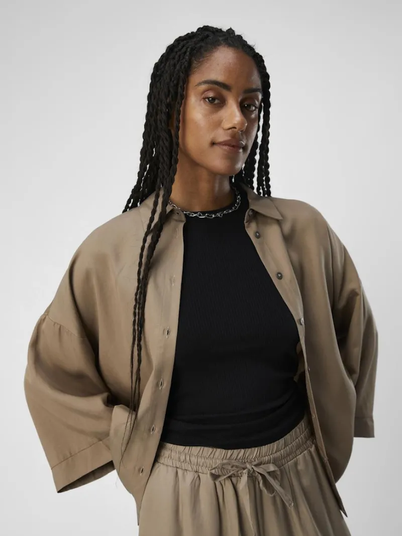 Object Blusen*OBJTILDA BOXY SHIRT NOOS Fossil