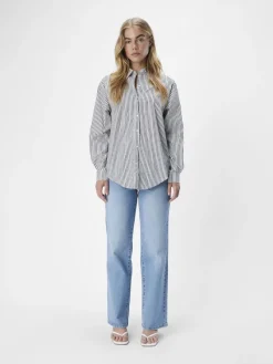 Object Blusen*OBJTUTTA LO L/S SHIRT NOOS white1