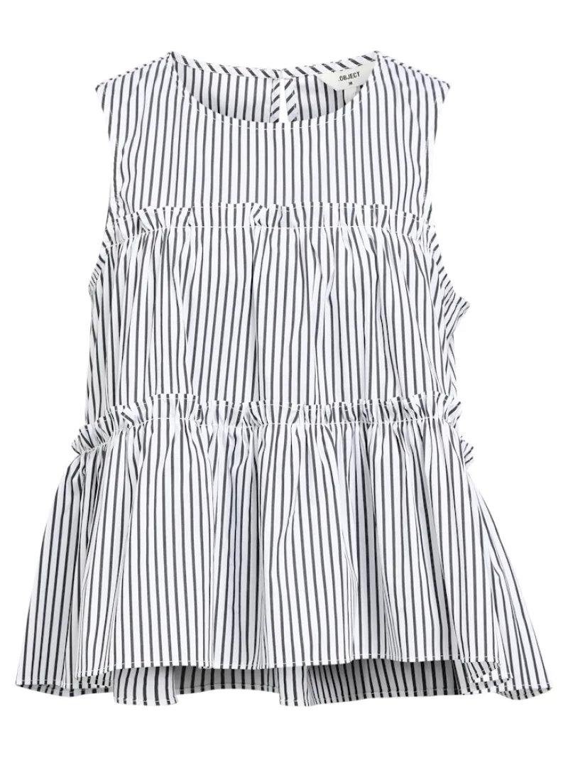 Object Shirts*OBJTUTTA S/L LO O-NECK TOP DIV white