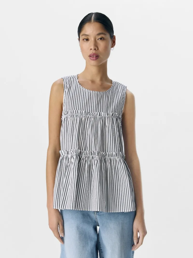 Object Shirts*OBJTUTTA S/L LO O-NECK TOP DIV white