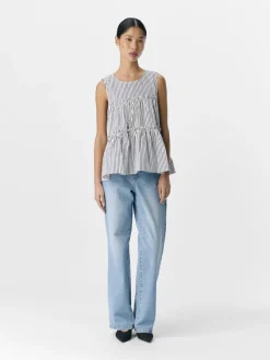 Object Shirts*OBJTUTTA S/L LO O-NECK TOP DIV white